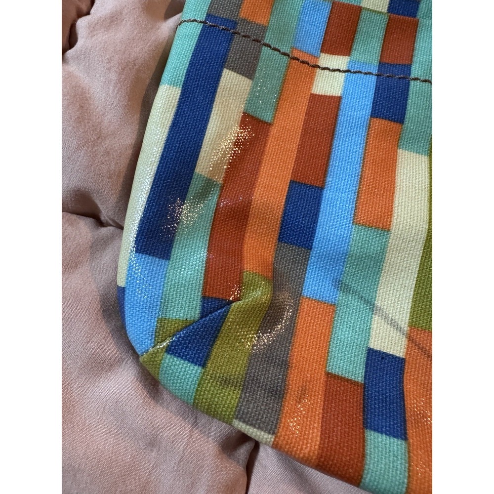 Fossil Crossbody Bag Calypso Key-Per Purse Multi Color Block Coated Canvas Brown - Picture 5 of 16